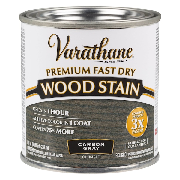 Varathane Premium Fast Dry Wood Stain, Carbon Gray, 1/2 Pt 307416 - main